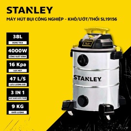 MÁY HÚT BỤI CÔNG NGHIỆP 3 CHỨC NĂNG 38L STANLEY SL19156 (5.5 peak HP)